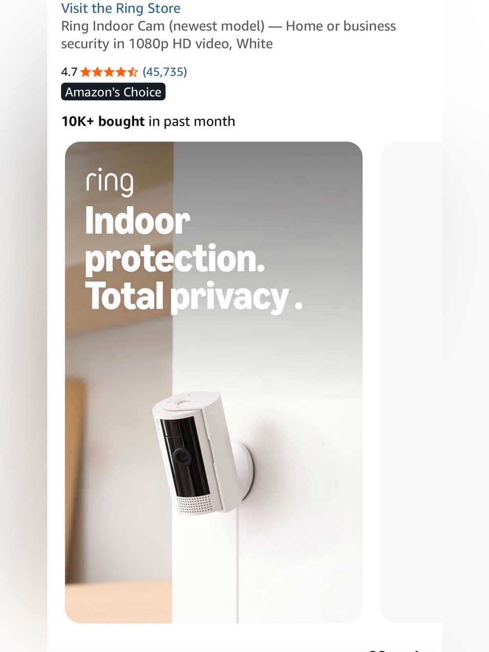 Ring Indoor Cam 1080p HD